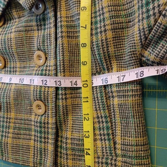 Vintage S line Pleated Peter Pan, Double Breasted Women's Cropped Jacket - Picture 4 of 7